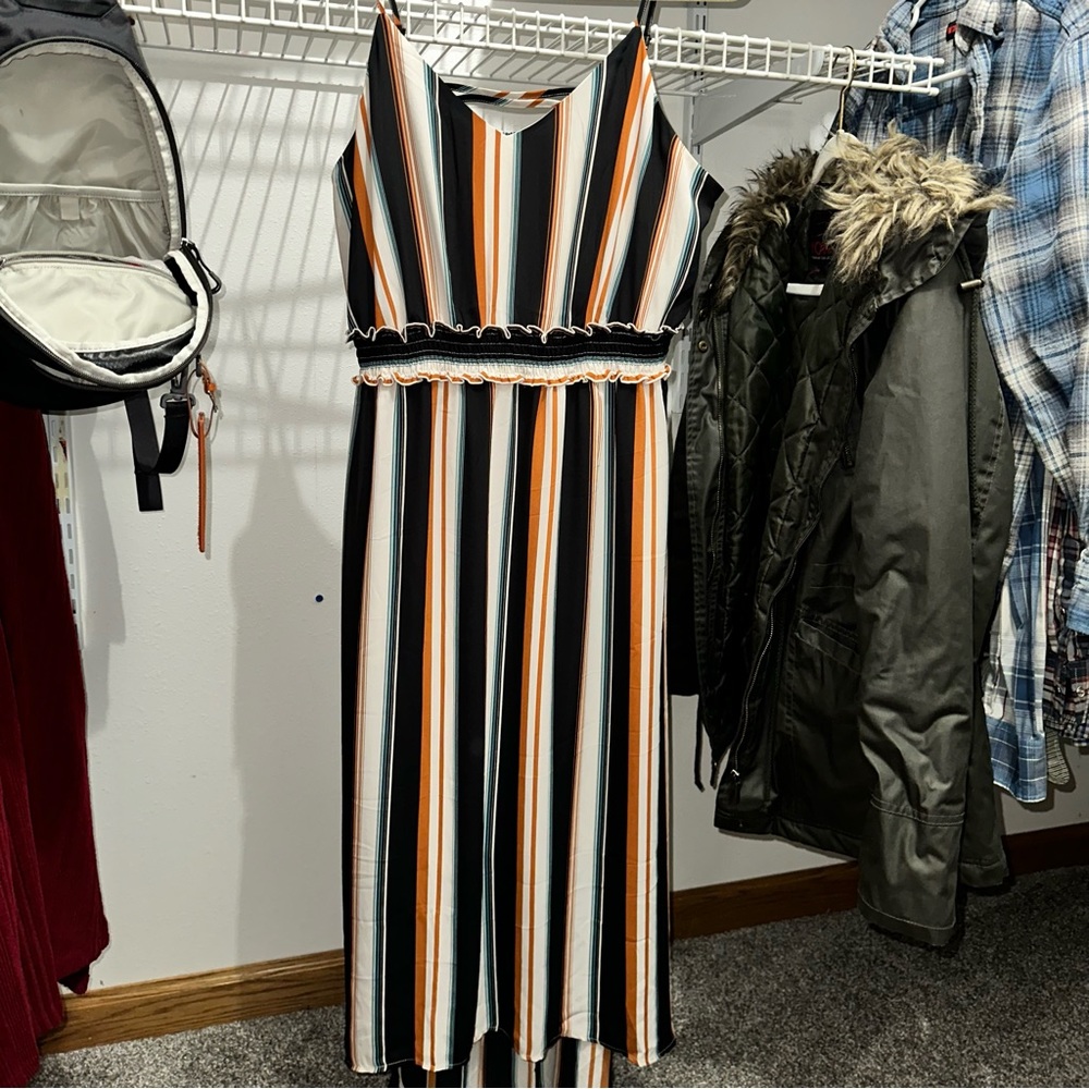 Striped high, low dress